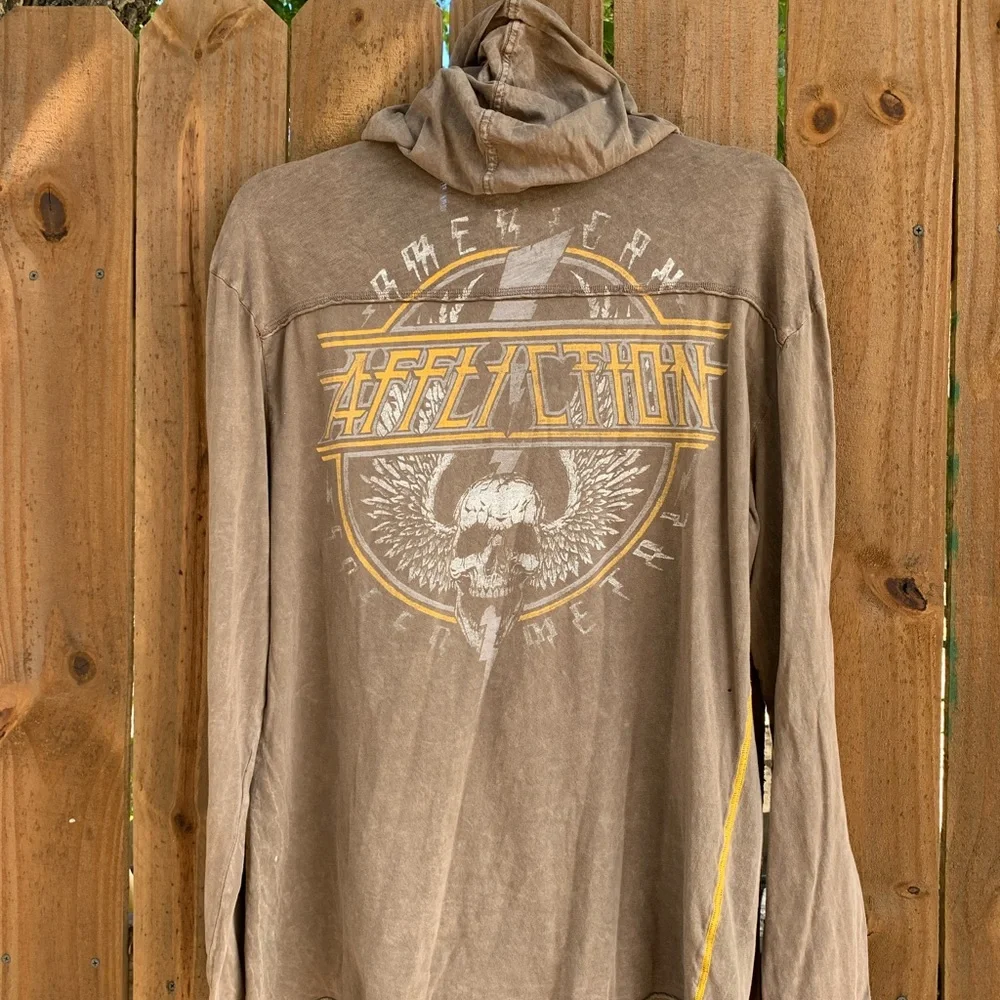 Y2K Vintage Affliction men's hooded T-shirt size XL. - Picture 2 of 10